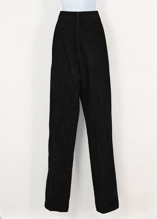 Vintage 80s Black OZARK MOUNTAIN High Waisted Bareback Denim Jeans - 13 X 36