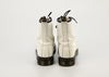 White Leather DR. MARTENS 8 Eyelet Lace Up Combat Boots - 10