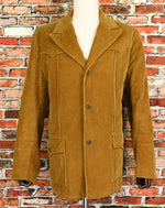 Vintage 70s Tannish Brown PIONEER WEAR Corduroy Blazer Jacket - 44