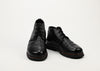 Black SIMPLE "Dylan" Textured Leather Lace Up Chukka Shoes - 10-1/2