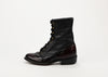 Vintage 80s/90s Black & Maroon Leather LAREDO Kiltie Lace Up Roper Boots - 6-1/2