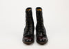 Vintage 80s/90s Black & Maroon Leather LAREDO Kiltie Lace Up Roper Boots - 6-1/2