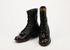 Vintage 80s/90s Black & Maroon Leather LAREDO Kiltie Lace Up Roper Boots - 6-1/2