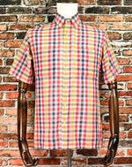 Vintage 90s Plaid ARROW SPORTSWEAR Short Sleeve Button Up Shirt - M