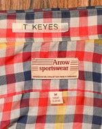Vintage 90s Plaid ARROW SPORTSWEAR Short Sleeve Button Up Shirt - M