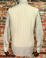 Vintage Brown & Green Striped STECK'S WEAR-HAUS Long Sleeve Button Up