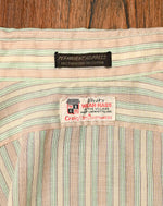 Vintage Brown & Green Striped STECK'S WEAR-HAUS Long Sleeve Button Up