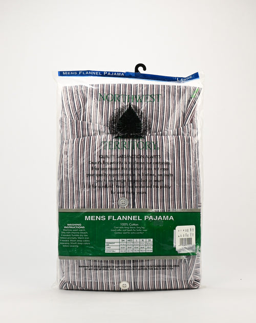 DEADSTOCK - Vintage 80s Blue & Maroon Striped NORTHWESTER TERRITORY Flannel Pajama Set