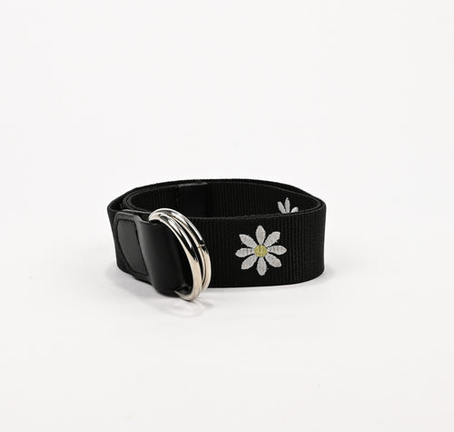 Black & White Daisy Embroidered TARGET Adjustable Belt