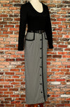 Vintage 70s Black & White Gingham LESLIE FAY ORIGINAL Maxi Dress