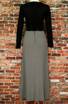 Vintage 70s Black & White Gingham LESLIE FAY ORIGINAL Maxi Dress