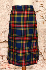Vintage 80s/90s JEDBURGH KILTMAKERS Tartan Plaid Pleated Wool Kilt Skirt - 16