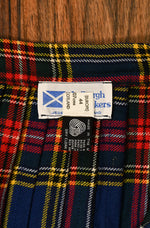 Vintage 80s/90s JEDBURGH KILTMAKERS Tartan Plaid Pleated Wool Kilt Skirt - 16