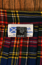 Vintage 80s/90s JEDBURGH KILTMAKERS Tartan Plaid Pleated Wool Kilt Skirt - 16