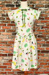 RARE Vintage 50s White LITTLE STAR Bird Detailing Dress