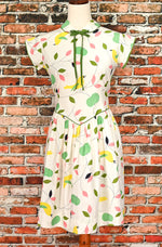 RARE Vintage 50s White LITTLE STAR Bird Detailing Dress