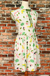 RARE Vintage 50s White LITTLE STAR Bird Detailing Dress