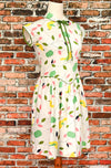 RARE Vintage 50s White LITTLE STAR Bird Detailing Dress