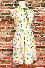 RARE Vintage 50s White LITTLE STAR Bird Detailing Dress