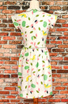 RARE Vintage 50s White LITTLE STAR Bird Detailing Dress