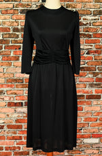 Vintage 80s Black OPENING NIGHT 3/4 Sleeve Dress - 10