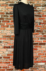 Vintage 80s Black OPENING NIGHT 3/4 Sleeve Dress - 10