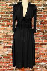 Vintage 80s Black OPENING NIGHT 3/4 Sleeve Dress - 10