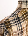 RARE Vintage 50s/60s Beige & Brown Plaid Flannel BRIARCLIFF C.P.O. Wool Shirt Jacket - M