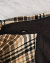 RARE Vintage 50s/60s Beige & Brown Plaid Flannel BRIARCLIFF C.P.O. Wool Shirt Jacket - M