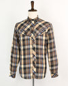 Vintage 90s Brown & Blue Plaid MAD MAN Long Sleeve Button Up Rockabilly Western Shirt - L