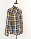 Vintage 90s Brown & Blue Plaid MAD MAN Long Sleeve Button Up Rockabilly Western Shirt - L