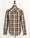 Vintage 90s Brown & Blue Plaid MAD MAN Long Sleeve Button Up Rockabilly Western Shirt - L