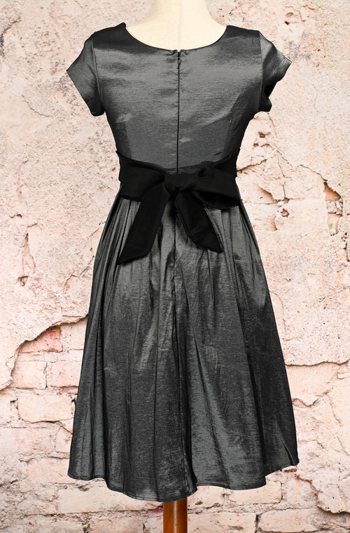 Vintage 2000s Silver JODY CALIFORNIA Short Sleeve Fit & Flare Dress - 3/4