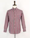Vintage 60s/70s Red & Blue Plaid SEARS Perma-Prest "The Fitted Shirt" Long Sleeve Button Down Shirt - 15-1/2