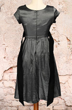 Vintage 2000s Silver JODY CALIFORNIA Short Sleeve Fit & Flare Dress - 3/4