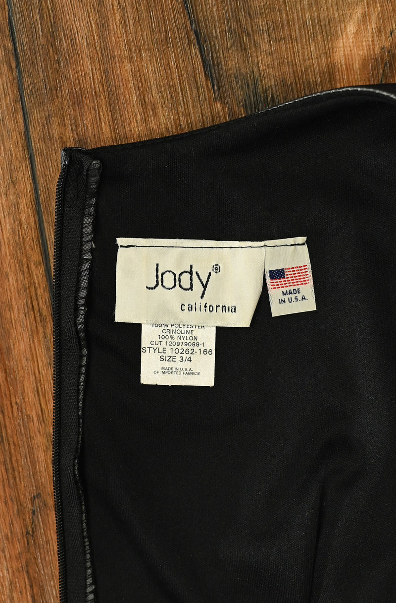 Vintage 2000s Silver JODY CALIFORNIA Short Sleeve Fit & Flare Dress - 3/4