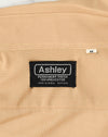 Vintage 60s/70s Light Brown Polyester ASHLEY Permanent Press Short Sleeve Button Up Shirt - M