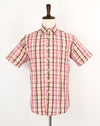 Pink & Brown Plaid BEN SHERMAN Short Sleeve Button Up Shirt - 3/L