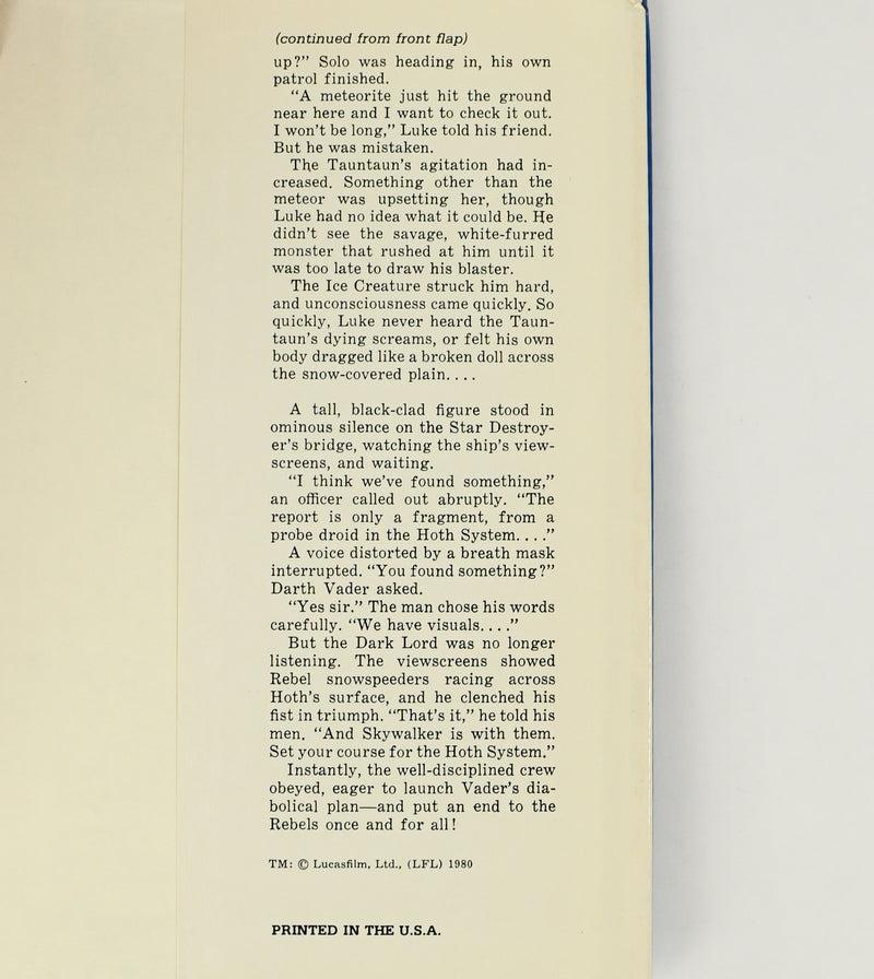 1980 Book Club Edition - STAR WARS: THE EMPIRE STRIKES BACK - Donald F. Glut - Hardback Book