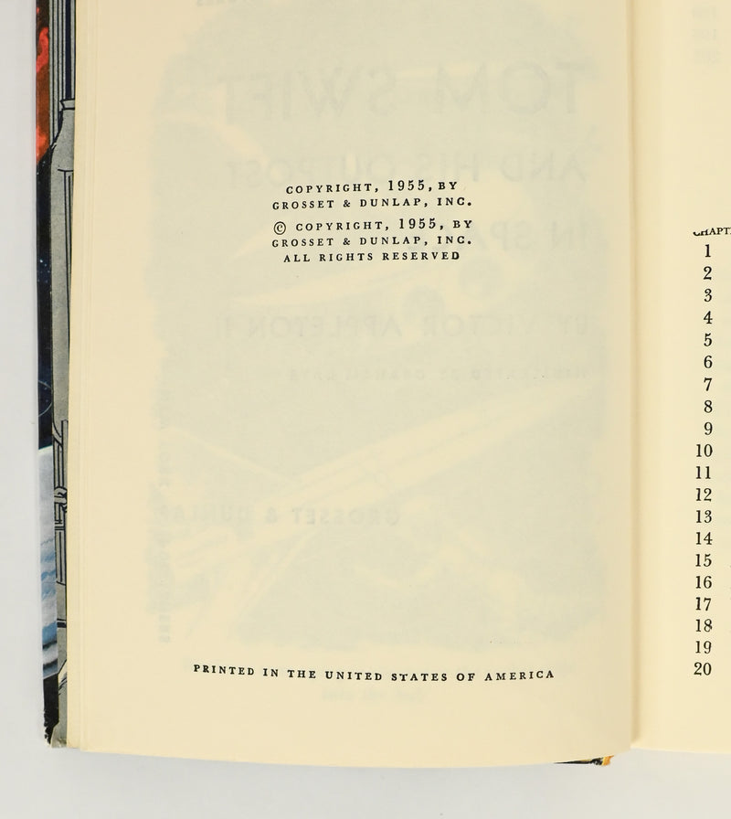 1955 Edition - TOM SWIFT AND HIS OUTPOST IN SPACE - Victor Appleton II - Hardback Book