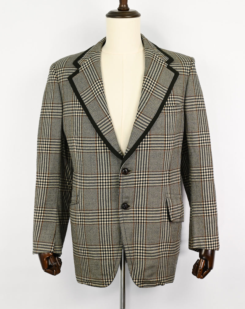 Vintage Black & White Plaid ROMAN STYLE by BRIONI Suit Jacket Sports Coat - 46/56