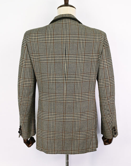 Brioni のメンズ ヴィンテージ ローマン スタイル ブラック &amp; ホワイト チェック柄 スーツ ジャケット ブレザー - 46/56