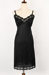 Vintage 50s/60s Black BEAU TRIX Nylon Nightgown Slip Dress - 42