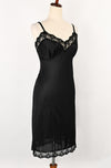 Vintage 50s/60s Black BEAU TRIX Nylon Nightgown Slip Dress - 42