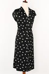 Vintage Black & White Polka-dot PRINCESS ORIGINALS Midi Dress