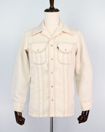 Vintage 70s White LEVI'S PANATELA TOPS Long Sleeve Snap Button Up Shirt Jacket - Small