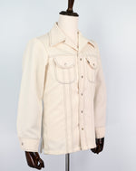 Vintage 70s White LEVI'S PANATELA TOPS Long Sleeve Snap Button Up Shirt Jacket - Small