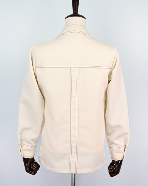 Vintage 70s White LEVI'S PANATELA TOPS Long Sleeve Snap Button Up Shirt Jacket - Small