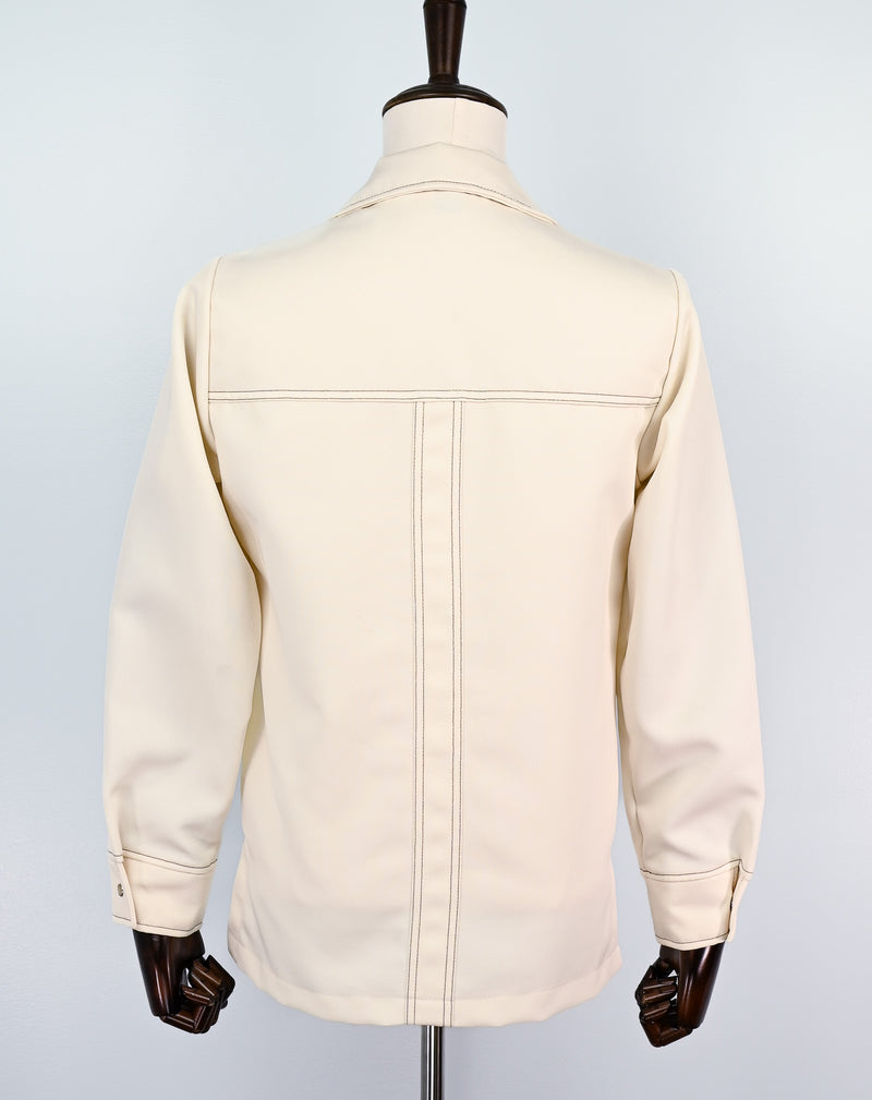Vintage 70s White LEVI'S PANATELA TOPS Long Sleeve Snap Button Up Shirt Jacket - Small