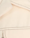 Vintage 70s White LEVI'S PANATELA TOPS Long Sleeve Snap Button Up Shirt Jacket - Small